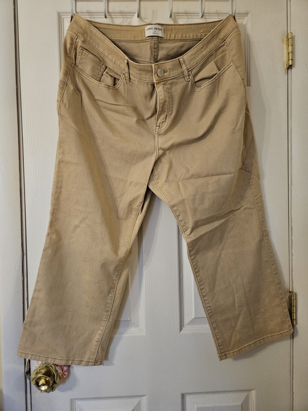 Lane Bryant Tan Straight-Leg Chino Pants